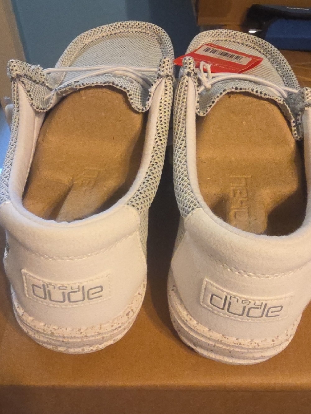 Hey Dude Wally Sox Slip-On Sneakers in Stone White Knit - Picture 3 of 5